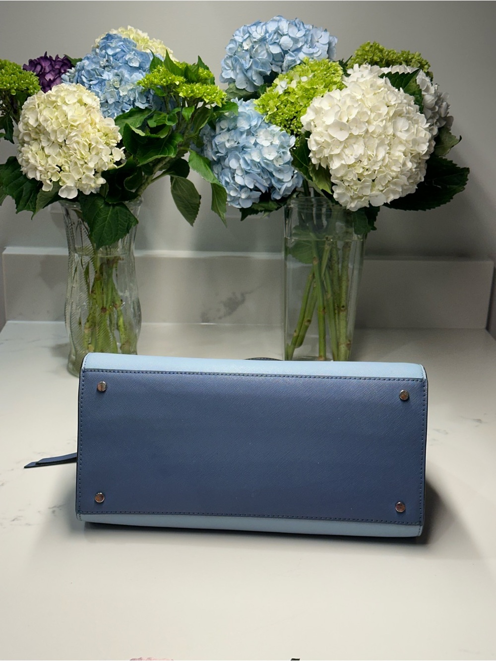 kate spade Light Blue Medium Dome Reiley Bag + KS Dust Bag - Picture 6 of 15